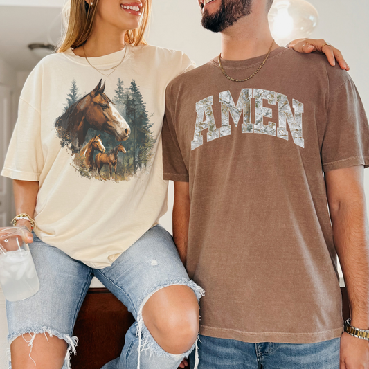 Retro Horses Forest Tee