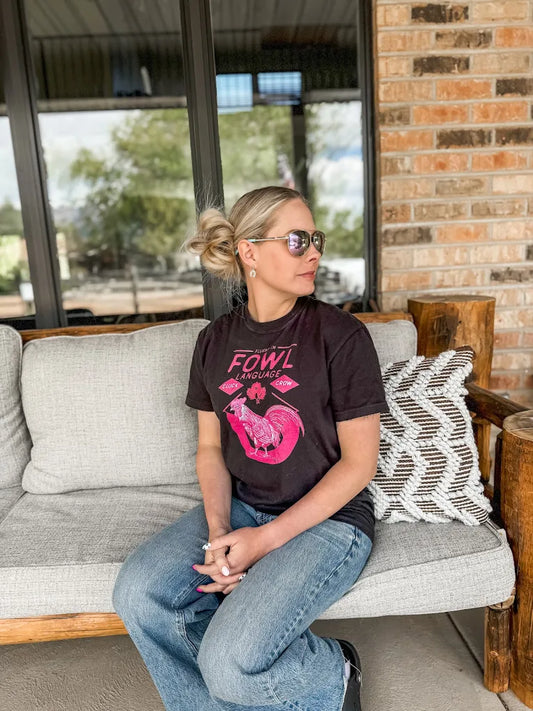 "Fowl" Language Hot Pink Tee