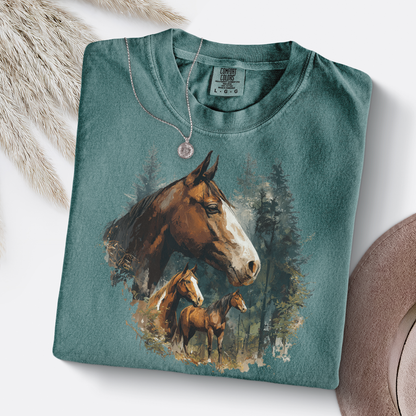 Retro Horses Forest Tee