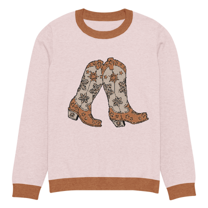 Cowgirl Snow Boots Knitted Sweater