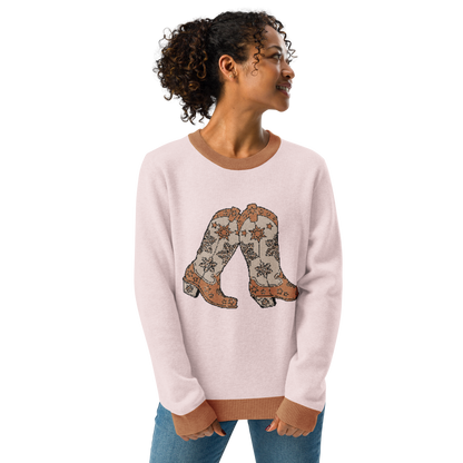 Cowgirl Snow Boots Knitted Sweater